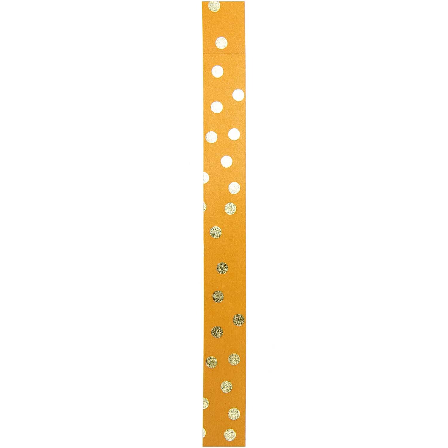 Paper Poetry Tape mit Punkten in Senfgelb und Gold von Rico Design, 1,5 cm breit, 10 m lang.