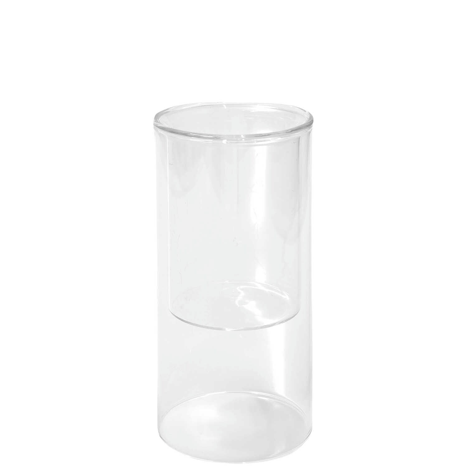 Glas-Windlicht von Rico Design, transparent, zylindrisch, ideal für Kerzen, Ø9,5cm.
