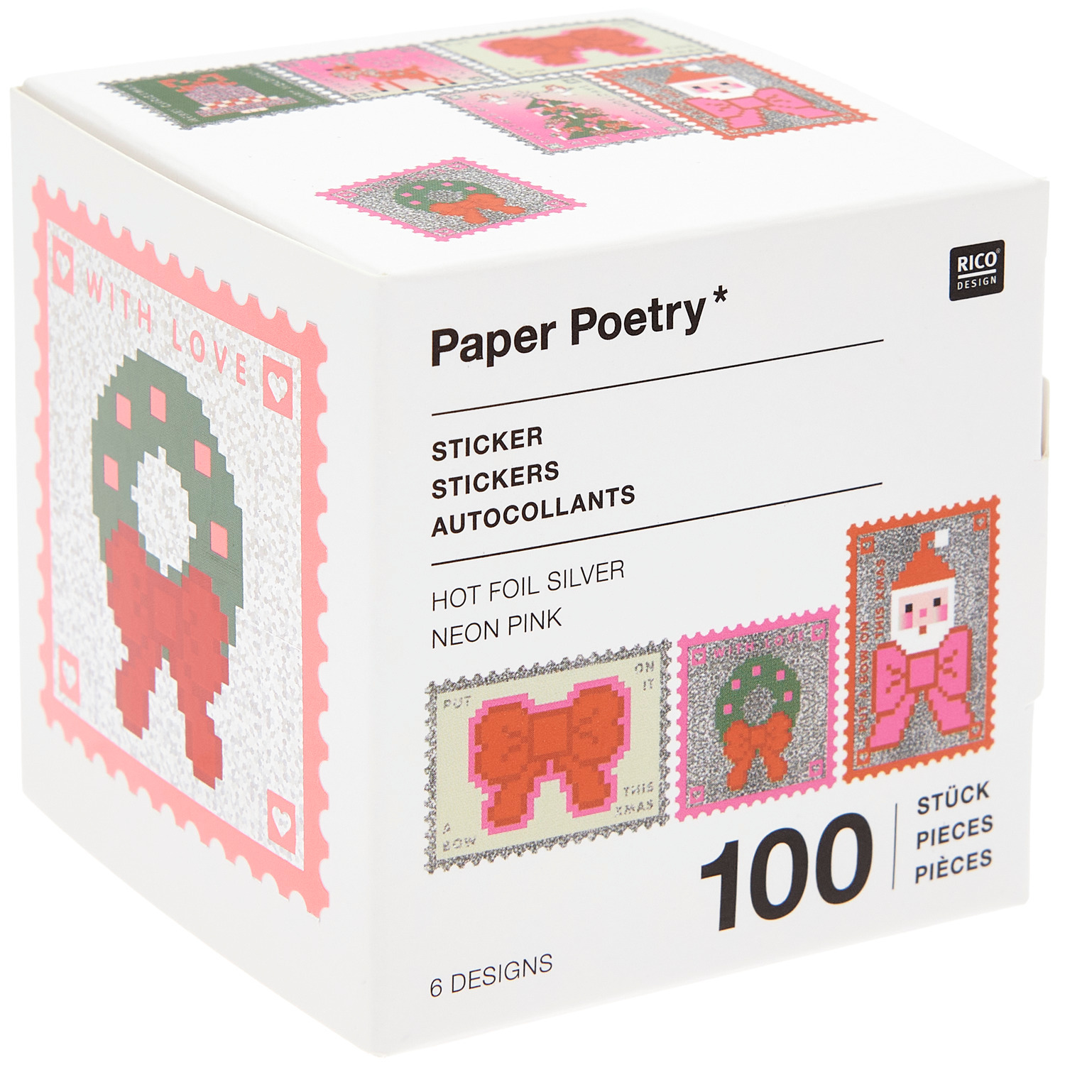 Paper Poetry Sticker Weihnachtspost 100 Stück Ø 5cm von Rico Design