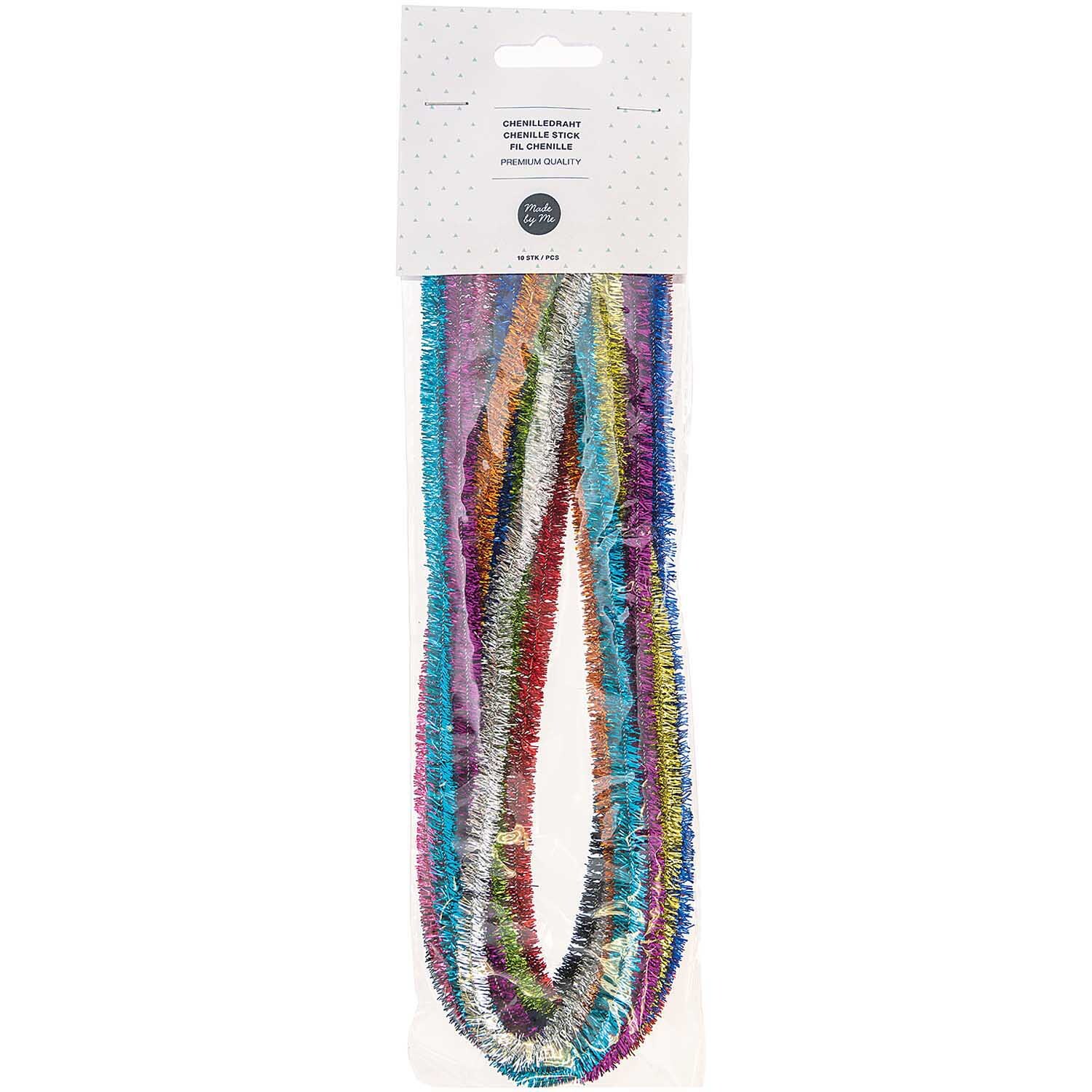 Chenilledraht-Mix 50cm 10 Stück Farbe Glitter Bunt von Rico Design Chenilledraht-Mix 50cm 10 Stück von Rico Design: Bunte, glitzernde Drähte in verschiedenen Farben, ideal für kreative Bastelprojekte.