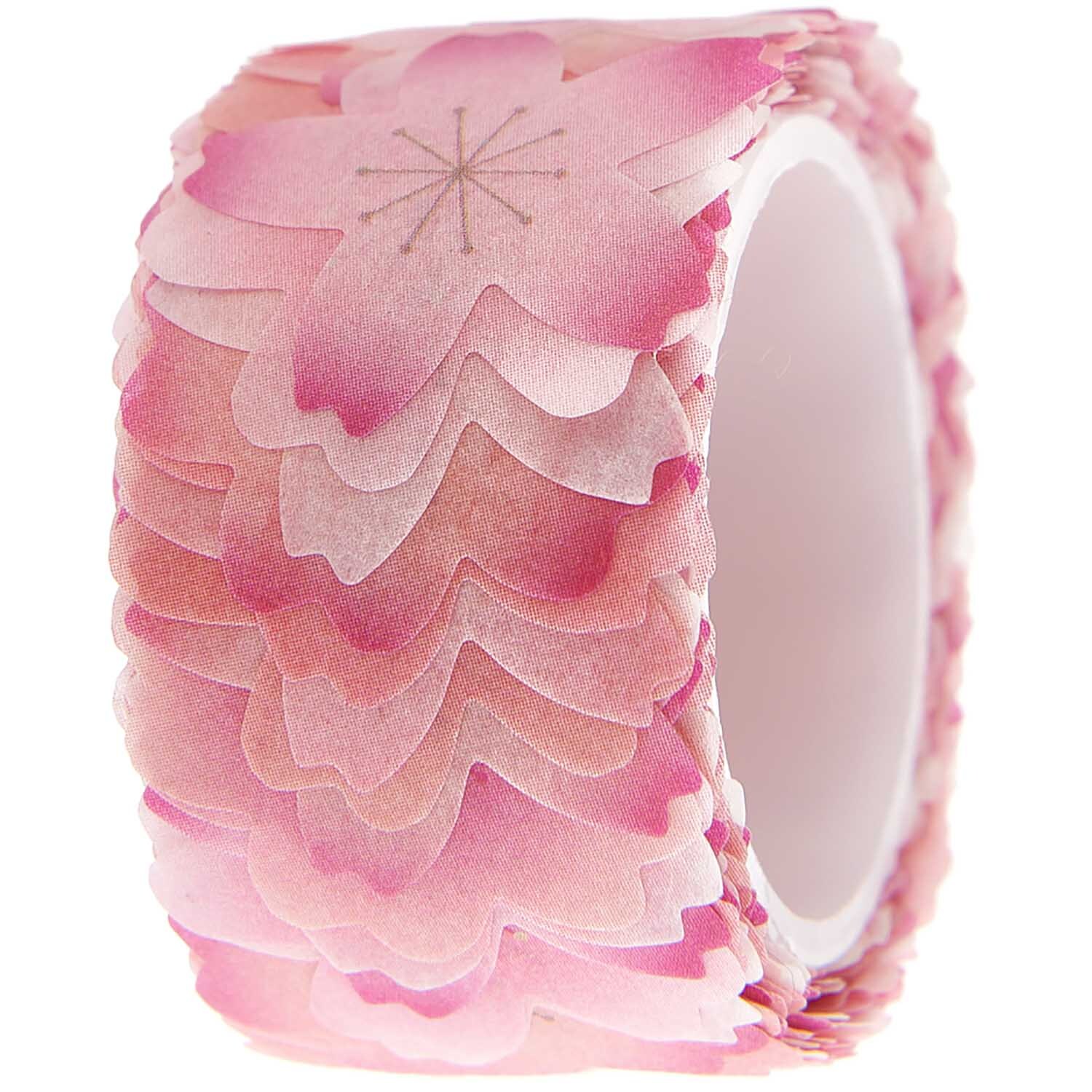 Washi Sticker Kirschblüten 200 Stück von Rico Design: Rosa Stickerrolle mit Kirschblütenmotiv, ideal für kreative Projekte und Dekorationen.