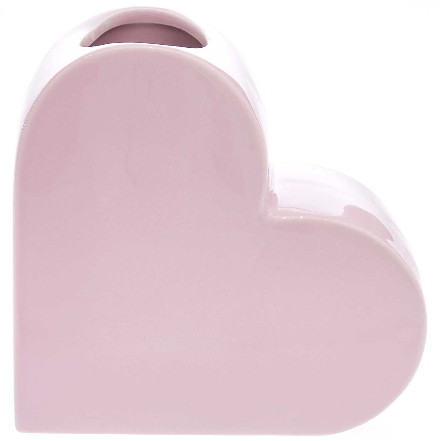 Keramik Vase Herz groß 16x6x16cm Farbe Rosa von Rico Design Keramik Vase Herz groß 16x6x16cm in Herzform, zartes Rosa, von Rico Design, ideal für Dekoration.