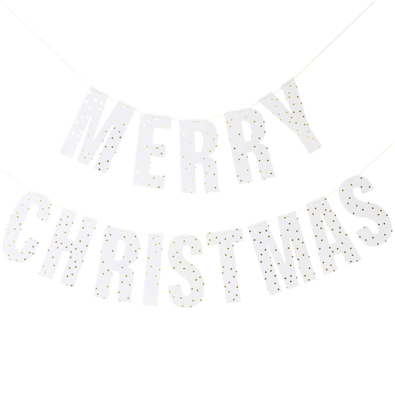 Paper Poetry Girlande Merry Christmas 3m mit glänzender Folie, dekorativ für festliche Anlässe.