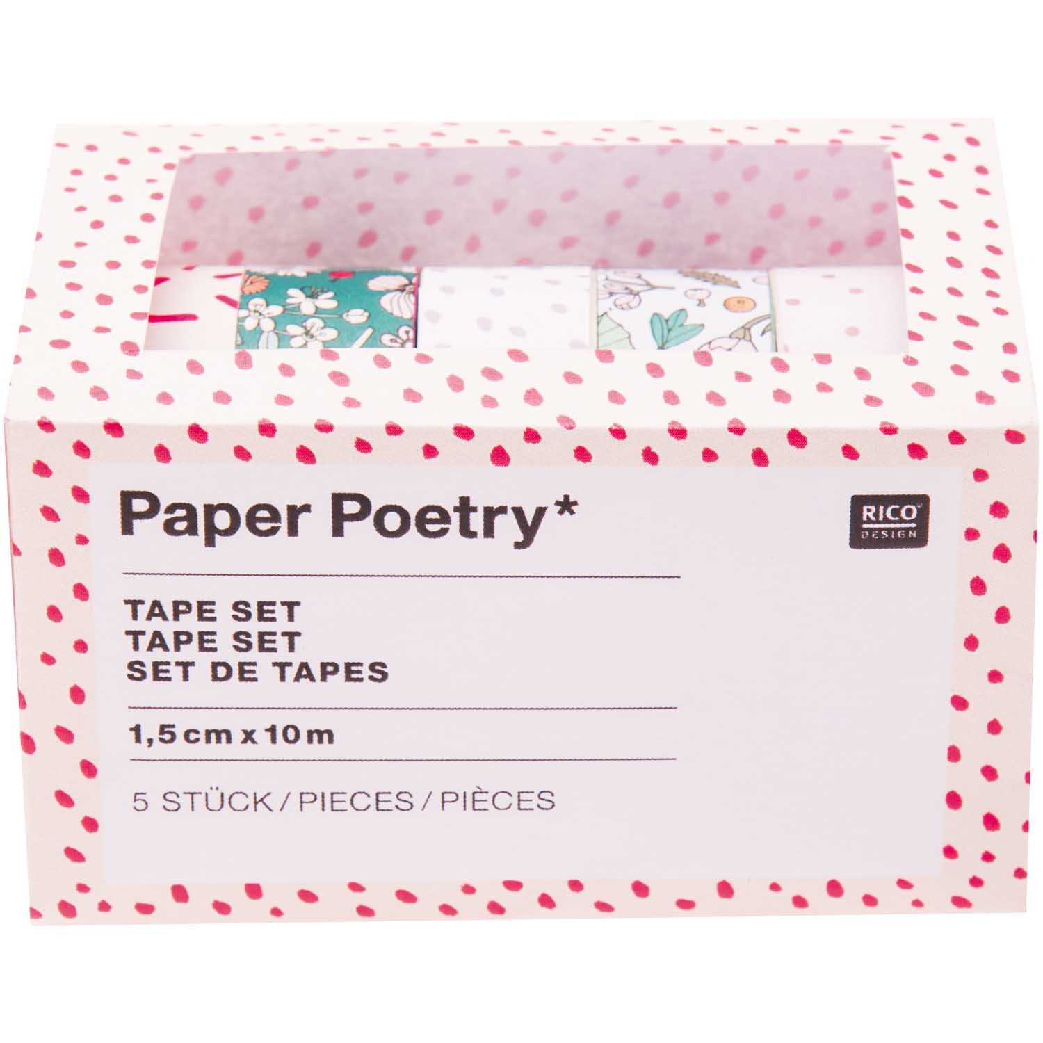 Paper Poetry Tape Set Hygge Flowers 5-teilig von Rico Design